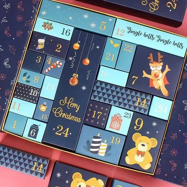 2024 Fillable Empty Cardboard Number Wrap Boxes 24 Days Christmas Countdown Calendar Handmade Crafted Seasonal Decorations L260612EBSC