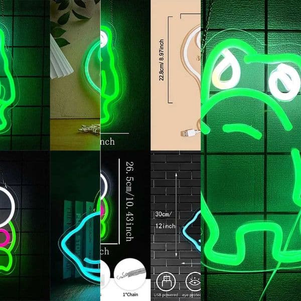 for Anime Frog Neon Sign Wall DecorLED Neon Lights for Bedroom Room 3D Wall Art Gameroom Party Living Home Decor Lighting Gift L260615