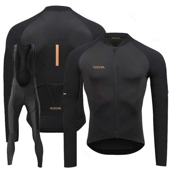 Autumn Rvouei 2024 Long New Sleeve Bib Pants Cycling Jersey Set Ropa Ciclismo Bicycle Clothing Bike Jersey Uniform Men Clothe M260616