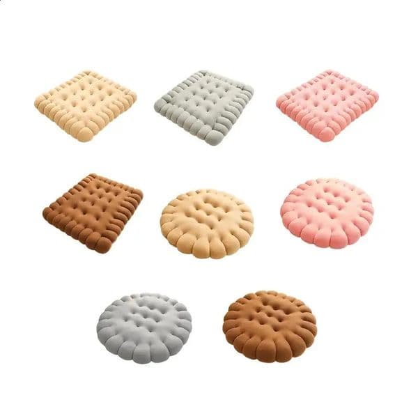Cute Biscuit Shape Cushion Soft Thick Chair Pad Home Balcony Decor Pillow Seat 260615