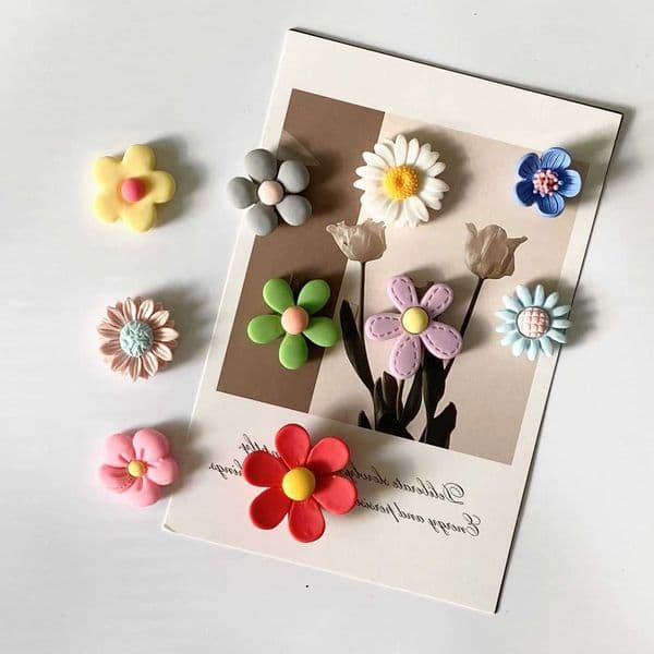 Mixed Color Flower Refrigerator 10Pcs Photo Message Fixed Magnet Home Decoration S260616