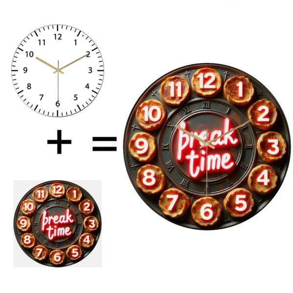 12Inch Large Glass Wall Clock Featuring A Two-Tone Metal Finish To Enhance Visual AppealZ260623