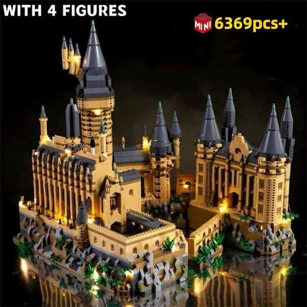6369pcs Creative Magic Castle Building Blocks with Light STEM Educational Toy Model Kit Desktop Decoration Gift for Kids L26061623WA