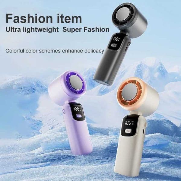 2025 New 100 Gears High Speed Cooling Mini Fan hand-held Portable Folding Outdoor Desktop Neck Hanging Small Turbo Fan 4000 Mah L260616