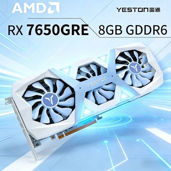 Yeston Original GeForce RX 7650GRE 8GB GDDR6 Graphic Card 18Gbps 128bit 2440MHz for Desktop Computer Gaming And Office Use