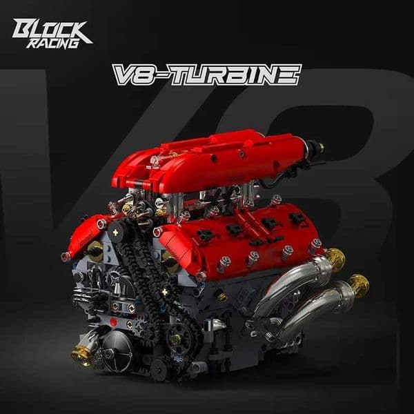 1370pcs Creative 3D V8 Turbo Engine Building Blocks Motorized Mechanical Model Perfect Gift Desktop Ornament L260616HI6D