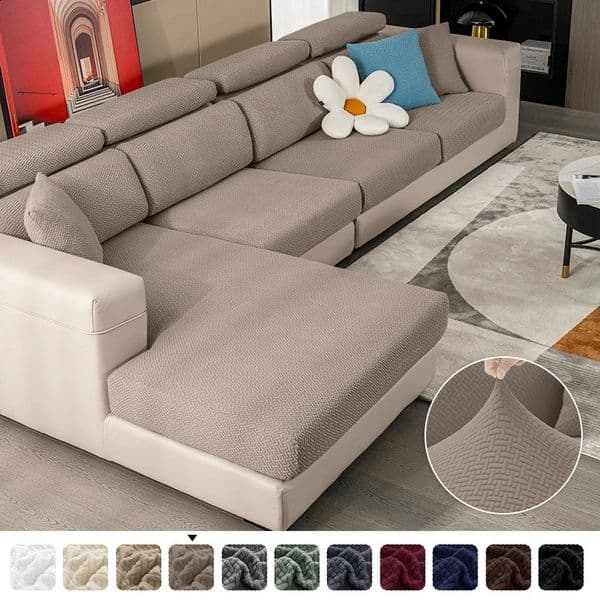 Thick Jacquard Sofa Seat Cushion Cover Funiture Protector Stretch Couch Covers ForLiving Room Removable Seat Slipcover Kids Pets 260616