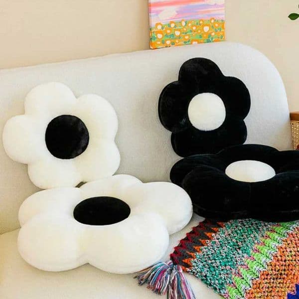 White Flower Cushion Black Flower low Large Sofa Cushions Decorative Cushion Off Chair Sofa low He Decor J260616