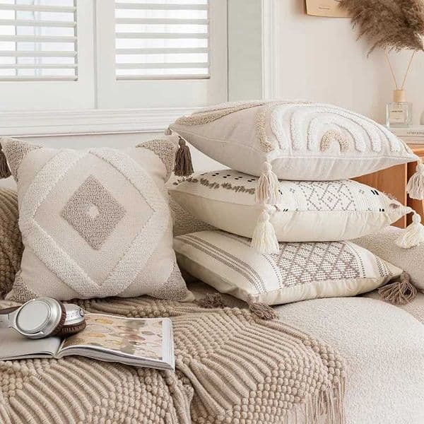 Battilo Luxury low Cover with Tassels Soft Cotton lowcase Boho Decorative Throw low for Living Ro Sofa Cushion Cover J260616