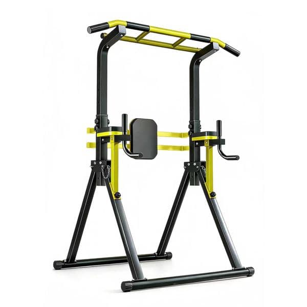 Power Tower Pull Up Bar Station 10-Level Adjustable Height Dip Station Heavy-duty Frame Structure Multi-Functional Home Gym Strength Training Equipment