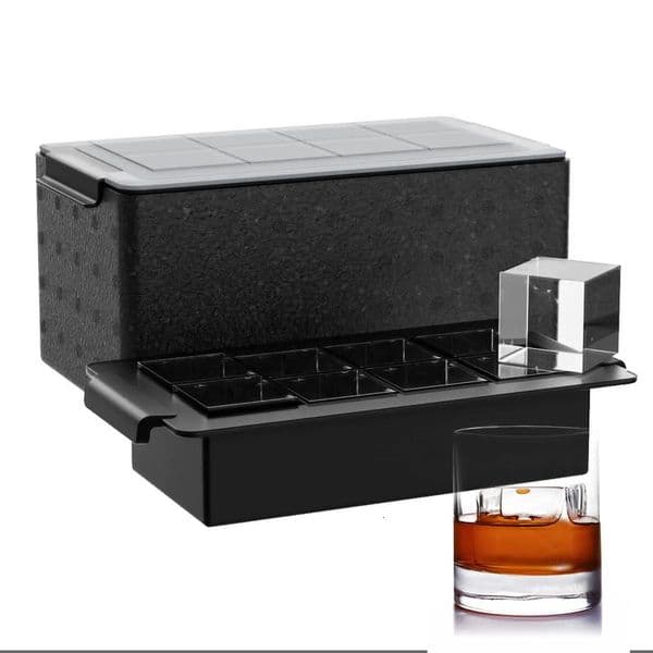 Clear Ice Cube Tray for Whiskey 2Inch Clear Ice Cube Maker -Square Ice Cube Tray for Bourbon Old Fashioned Whisky ii260616