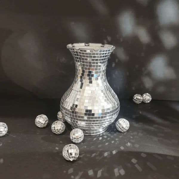 Small Disco Ball Vase Flower Pot Table Decor Sculpture Centerpiece Home Unique Housewarming Gift For Wedding Party 260615