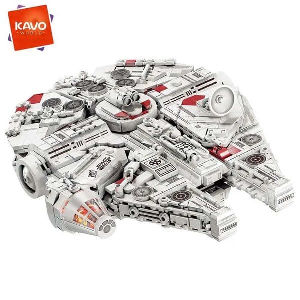 KAVOWORLD 1361pcs Space Battleship Building Blocks with LED Light Spaceship Bricks Model Collectible Spacecraft Construction Set L260616R5CS