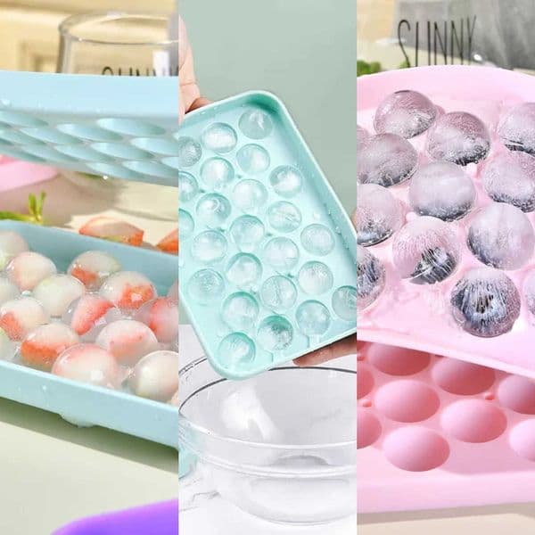 Grid 25 Grids Silicone Ice Ball Ice Cube Mold with Cover Ice Storage Box Easy to Demould Ice Making Bar Home Party Kitchen Tools L260616