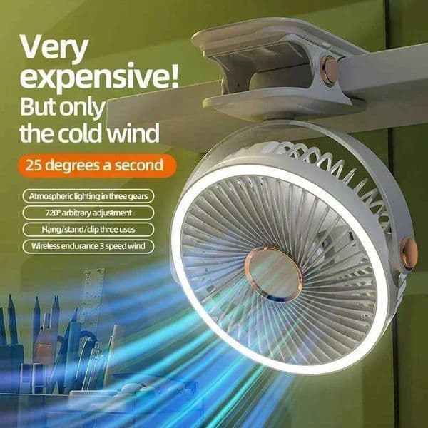 Fan with light two-in-one light desktop office small fan wall-mounted clip durable L260616