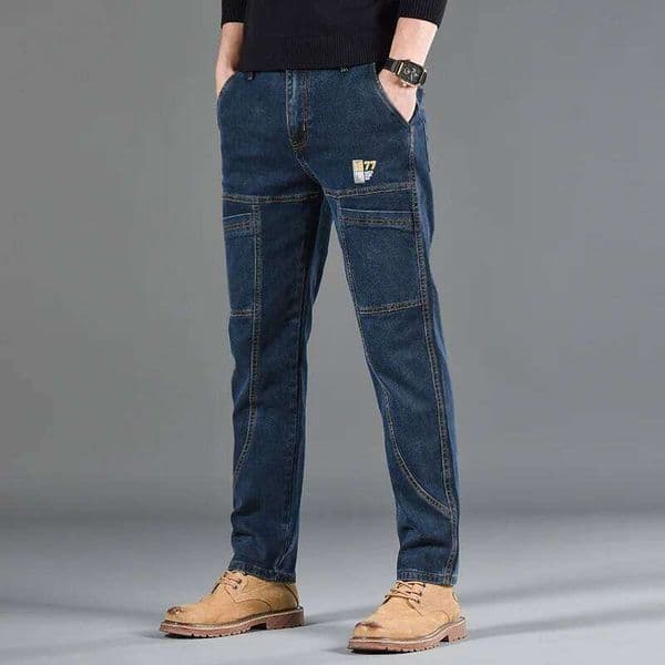 Fashion Print Six-Pocket Jeans Small Straight Cut Style Men's Casual Comfortable Fit Clothing 26L0616