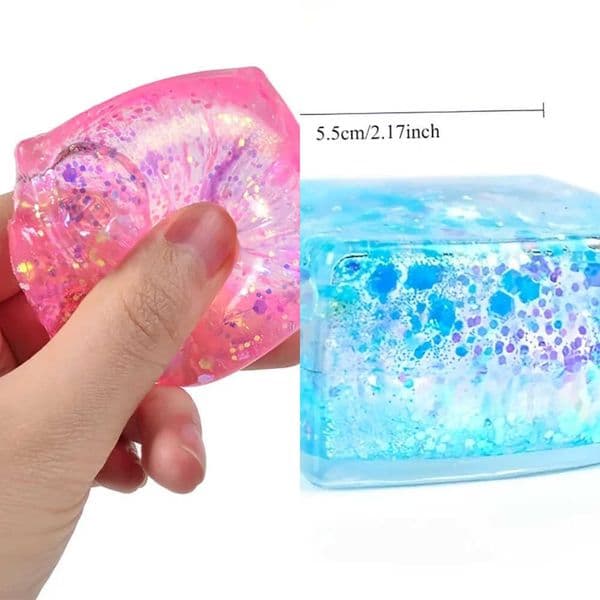 Squeeze Cube Shiny Toy Maltose Simulated Tofu Small Ice Cubes Anti Stress Slow Rebound Sensory Fidget Toy Decompression Gifts L260616