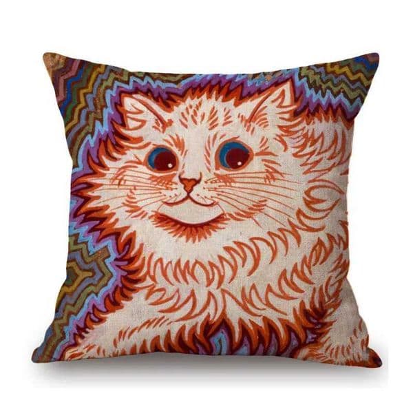 Lovely Cartoon Cute Cat Oil Painting Louis Wain Famous Art Kitten Pet Animation He Decor Sofa low Case Linen Cushion Cover J260616