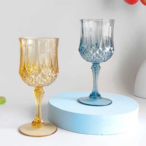 Wine PS Plastic Glasses Vintage Champagne Cups Cut Goblets Unbreakable Cocktail Glasses 2025E J260617