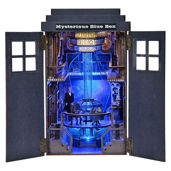 Book k Kit Mysterious Telephone Booth DIY Wooden Puzzle Handmade Bookshelf Dollhouse Model Bookend Building Home Decoration 260615