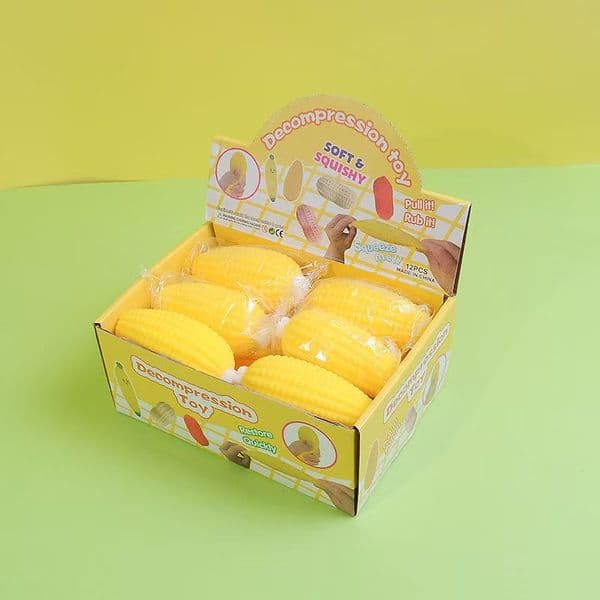 In Stock 11CM Corn Soft Squishy Simulation Sweet Corn Relief Stress Fidget Toys Flour Decompression Ball Pinching Squeeze Toys Fast Shipping