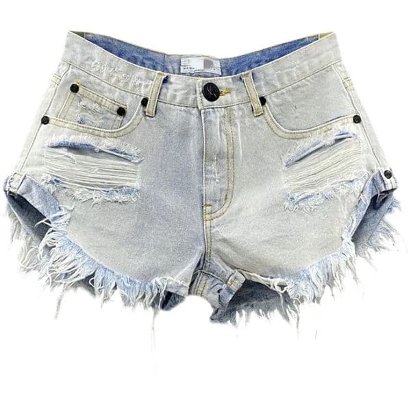 Sexy Low-waisted Denim Shorts 2026 Summer Hole A Wide-leg Pants Ripped Jeans for Women 260616