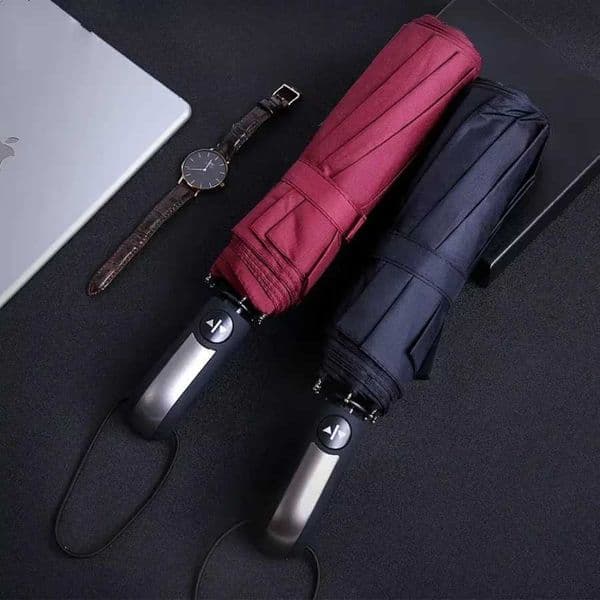 Business Strong And Durable Wind-resistant Umbrella Rain Shine Large Folding Sun UV Protection Anti-Rebound Umbrellas C260617