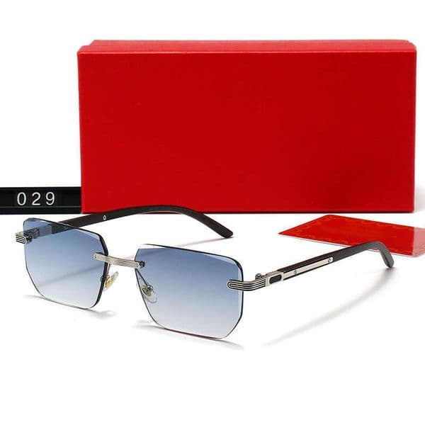 Women Men Sunglasses Lunette Cartireliness Glasses Frameless Cut-Edge Fashionable Uv-Protective Photochromic M029