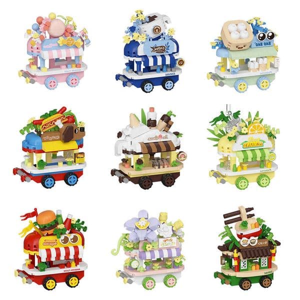 Blocks New Building Street View Sets MIni Dining Car Series Micro Bricks Educational Toys For Kids Desktop Decorations M260617