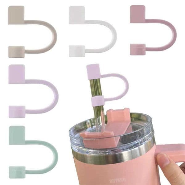 Silicone Straw Covers Cap Reusable Straw Toppers Spill Leak Stopper Splash Dust Proof Straws Cover for Most Cup Accessories C260617