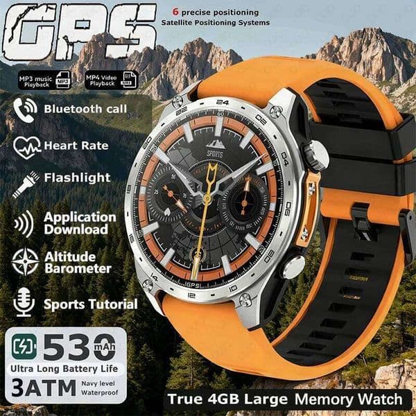 2026 New Military Watch Men Built-in GPS 530mah Bluetooth Call 3ATM Waterproof Barometric Altimeter Sports Smart Watches J260617