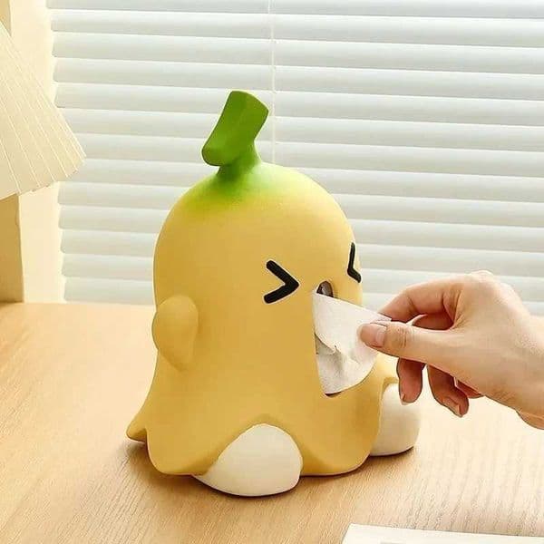 Cute Banana Tissue Box Multi Functional Household Tissue Box Holder Creative Desktop Ceramic Storage Ornament Napkin Holder L260616