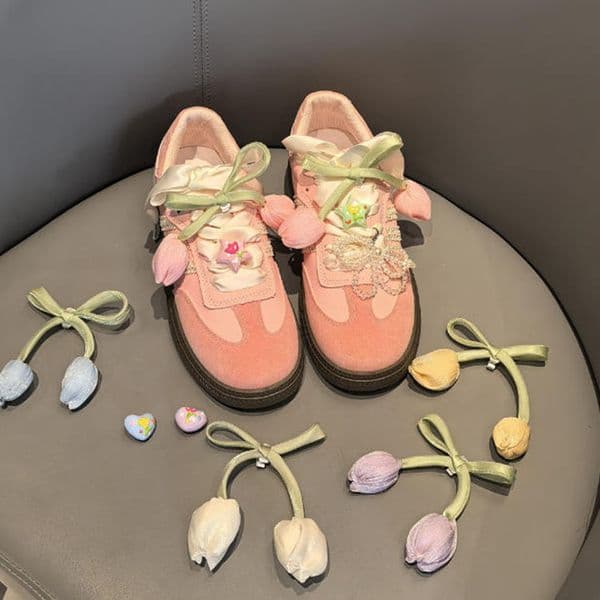 bow Shoe Shoelaces Charms for Sneakers Decorative Shoe Flower Buckle DIY Shoe Fashion Charm Accessories