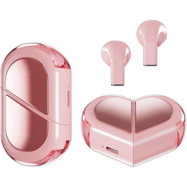K520 Heart Wireless Earbuds for Girls Kids, Cute Mini Tiny Small Invisible Earbuds Wireless Bluetooth for Small Ears Canals Women Blue Tooth Ear Buds
