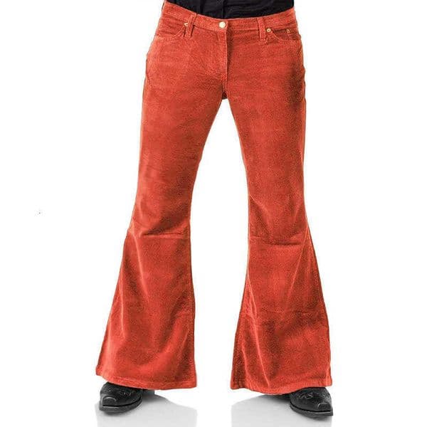 Mens Corduroy Solid Color Buttoned Casual Comfortable Fashionable Flared Pants 260415 L26