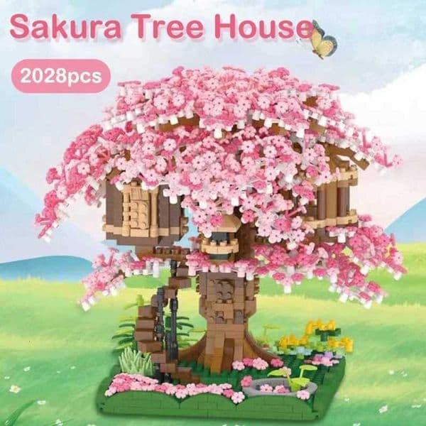 2028PCS Cherry House Bonsai Tree Construction Set Building Blocks DlY Toys Sakura Tree Home Decoration Ornaments Holiday GiftsJ Y260617