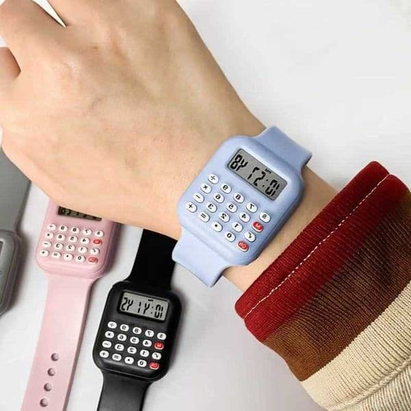 Multi-functional watch electronic calculator childrens student watch date calculator detachable strap digital watch L260617