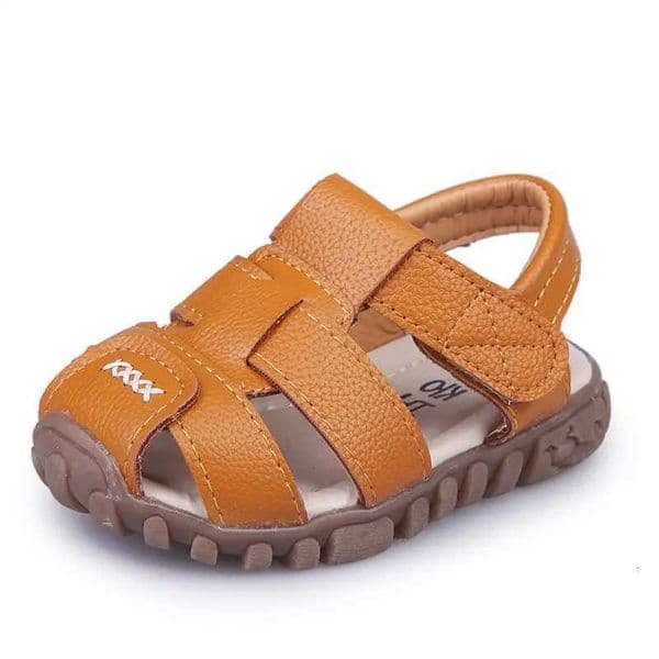 2020 Kids Beach Sandals for Boys New Summer Baby Boy Shoes Soft Leather Bottom Non-Slip Closed Toe Safty Shoes Children SandalsT260617