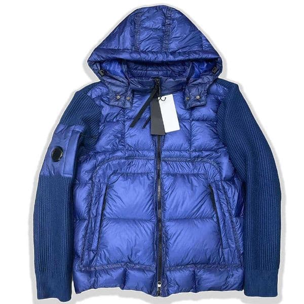 Topstoney Mens Down Parkas Stitching Wool Knitted Men Women Down Jackets Outerwear Versatile Casual Winter Coat Hooded Coats L26