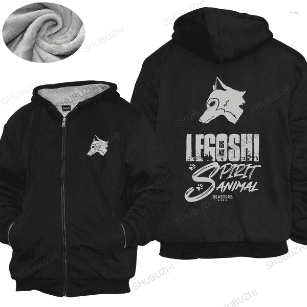 Men's Hoodies Male Warm Coat Beastars Legoshi Is My Spirit Animal Men Furry Manga Anime Fashion Unisex Jacket