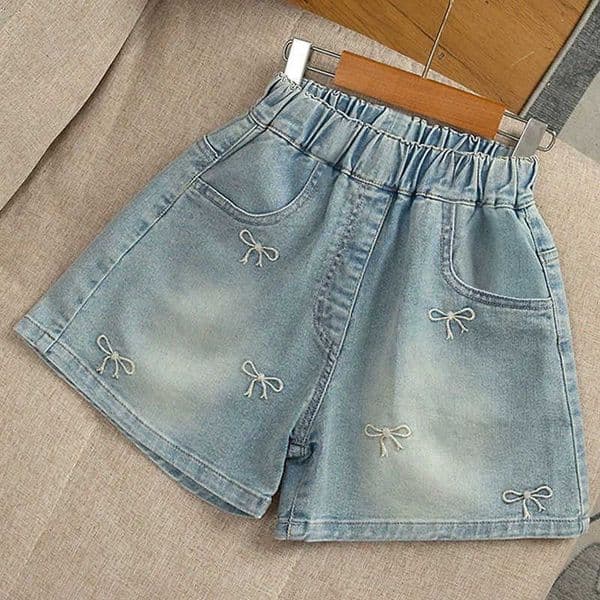 Shorts Girls Summer Jeans Teens Fashion Bow Decoration Short Denim Pants For 2-10 Years Kids Clothes Children Casual Trousers C260617