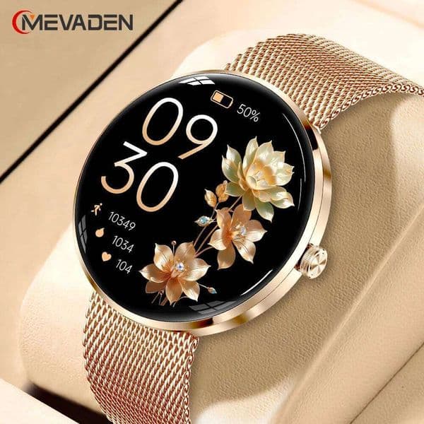 MEVADEN 8.5mm Ultra-thin Luxury Stainless Steel Smart Watch Women 1.43" AMOLED HD Screen Health Monitor Sport Smartwatch H33 J260617