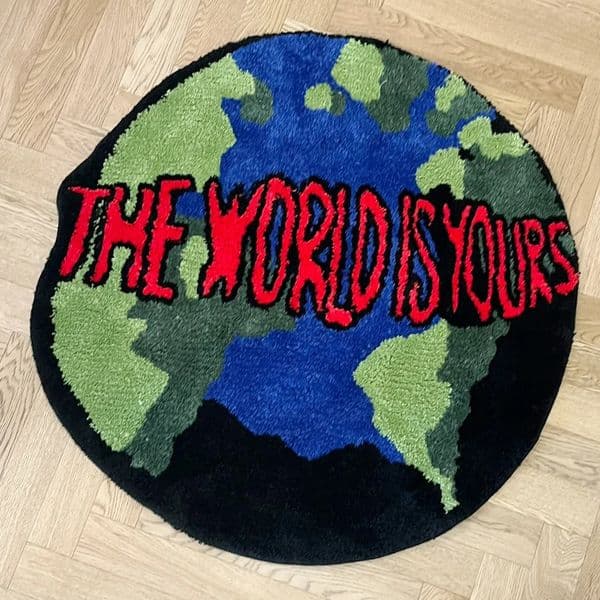Earth Round Mat Bathroom Mat Anti-Slip Soft Cushion Pad Bedside Carpet Rug Floor Bedroom Doormat Aesthetic Home Room Decor 260617
