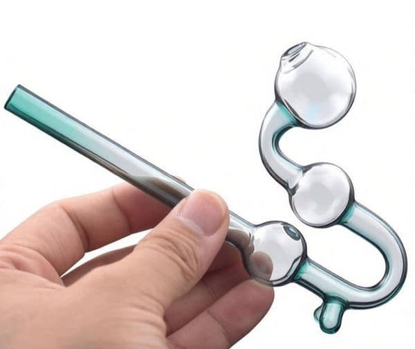 Portable Colorful Snake Glass Oil Burner Pipe Hookahs Thick Heady Water Curve Bent hand pipes for smoking with balance dot