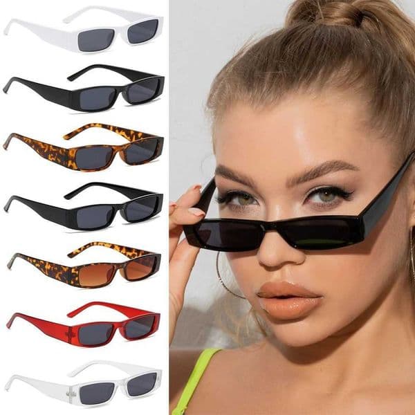 Narrow Sunglasses Retro Small Rectangle Frame Sunglasses Trending UV400 Sun Glasses Vintage Square EyewearR260617