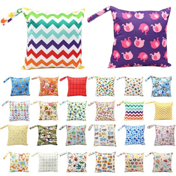 Double Zipper Diaper Bag Storage Bags Menstrual Pads-Nursing Pads Make Up Stroller Travel Pocket Mini Wet-Bag Baby Nursing Wet-Bag Wholesale