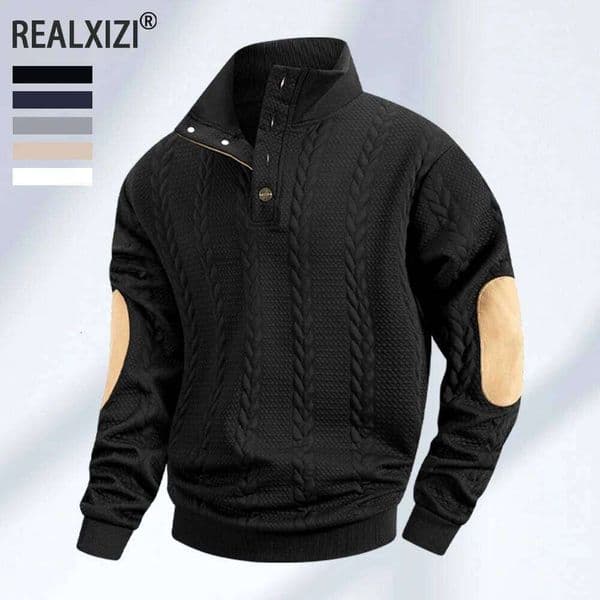 Knitted Long-Sleeved Autumn Winter Slim Fit Stand-Up Collar Pullover Sweaters Comfortable Men's Sweatshirt
