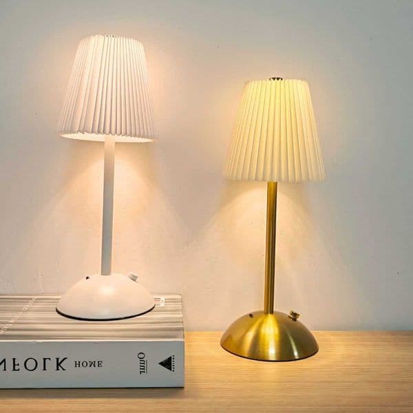 lamp Minimally pleated decorative desk with touch charging three color LED lights for bedroom and living room decoration C260618