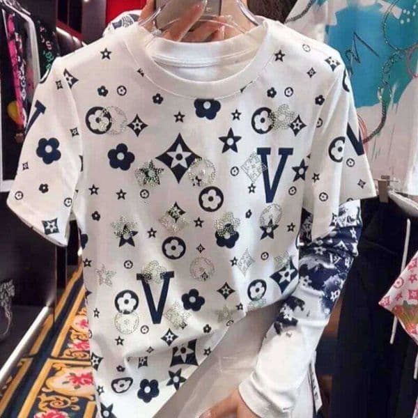 Geometry Diamond Pattern Retro T Shirts White Cotton Summer Short Slve Ts Top Strt Women Niche Clothes S260617