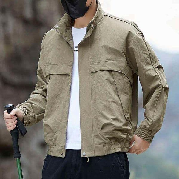 Business Casual Thin Stand Collar Jacket Men High-End Fashion Softsell Jaet Man Trendy Workwear Coat Large Size Men's Clothing J260618